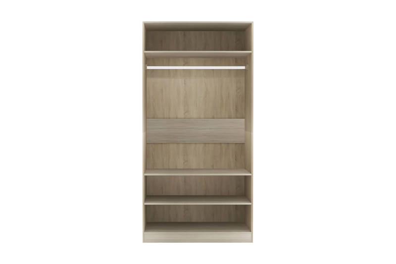 Garderobe sonoma eik 100x50x200 cm sponplate - Brun - Oppbevaring - Garderober & garderobesystem