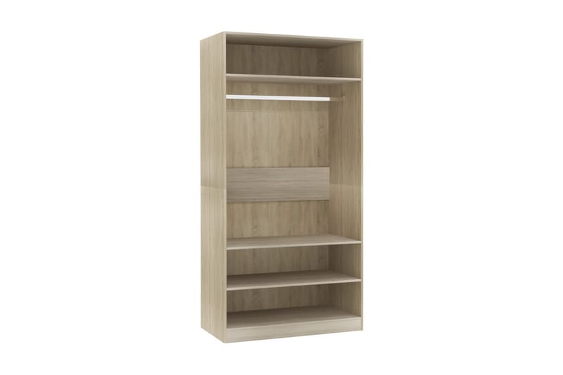 Garderobe sonoma eik 100x50x200 cm sponplate - Brun - Oppbevaring - Garderober & garderobesystem