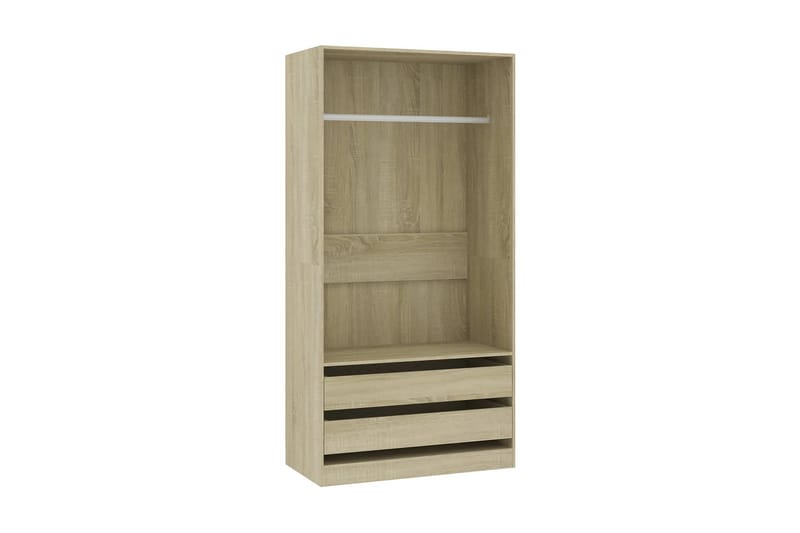 Garderobe sonoma eik 100x50x200 cm sponplate - Brun - Oppbevaring - Garderober & garderobesystem