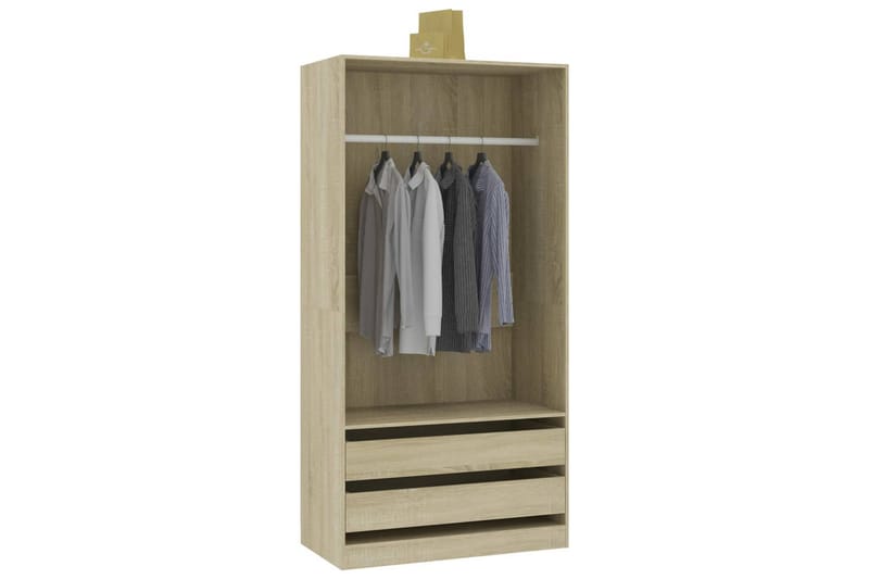 Garderobe sonoma eik 100x50x200 cm sponplate - Brun - Oppbevaring - Garderober & garderobesystem