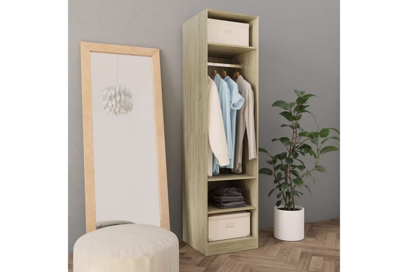 Garderobe sonoma eik 50x50x200 cm sponplate - Brun - Oppbevaring - Garderober & garderobesystem