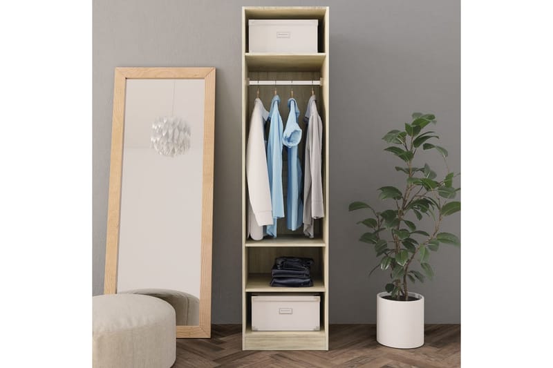 Garderobe sonoma eik 50x50x200 cm sponplate - Brun - Oppbevaring - Garderober & garderobesystem