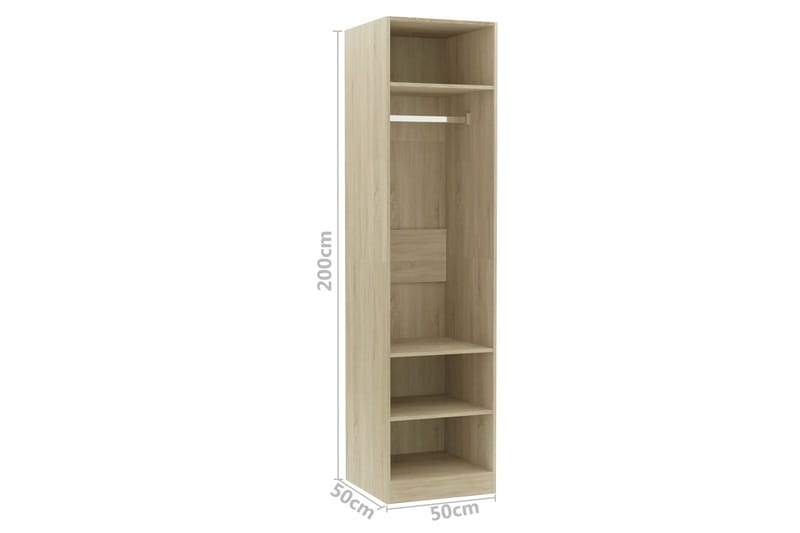 Garderobe sonoma eik 50x50x200 cm sponplate - Brun - Oppbevaring - Garderober & garderobesystem