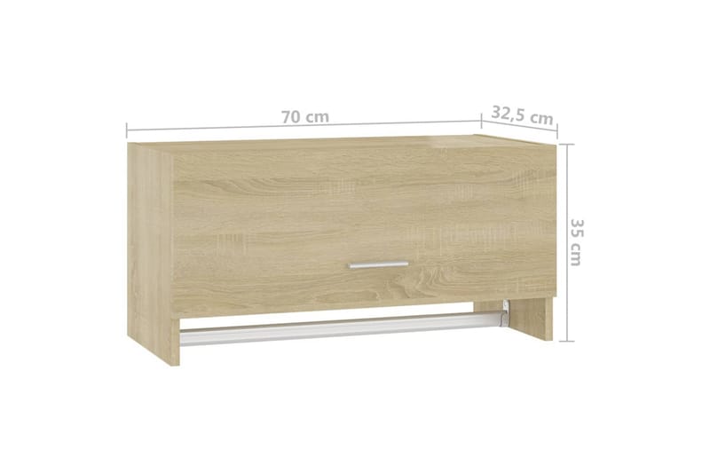 Garderobe sonoma eik 70x32,5x35 cm sponplate - Brun - Oppbevaring - Garderober & garderobesystem