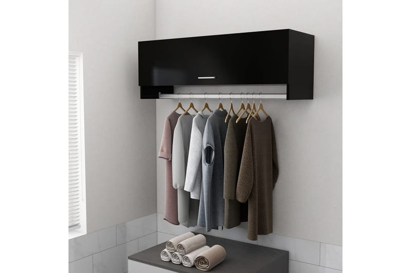 Garderobe svart 100x32,5x35 cm sponplate - Svart - Oppbevaring - Garderober & garderobesystem