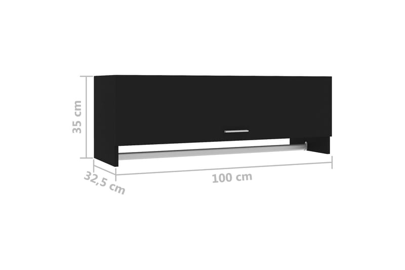 Garderobe svart 100x32,5x35 cm sponplate - Svart - Oppbevaring - Garderober & garderobesystem