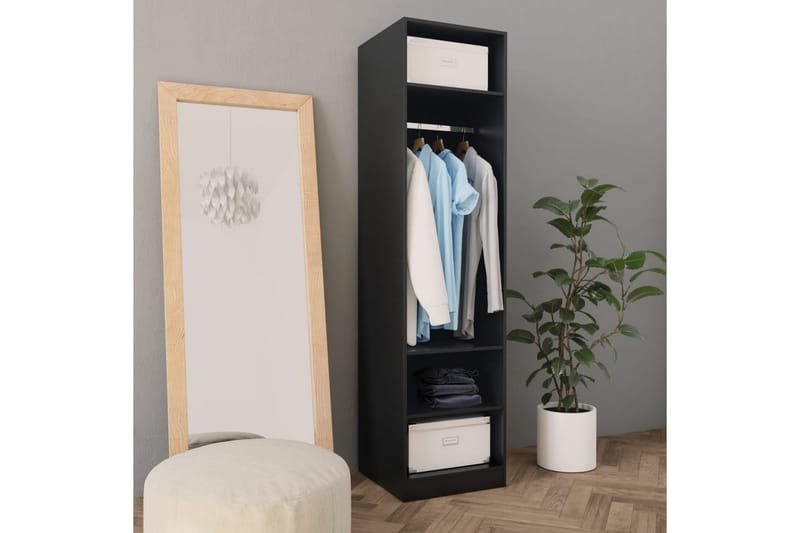 Garderobe svart 50x50x200 cm sponplate - Svart - Oppbevaring - Garderober & garderobesystem