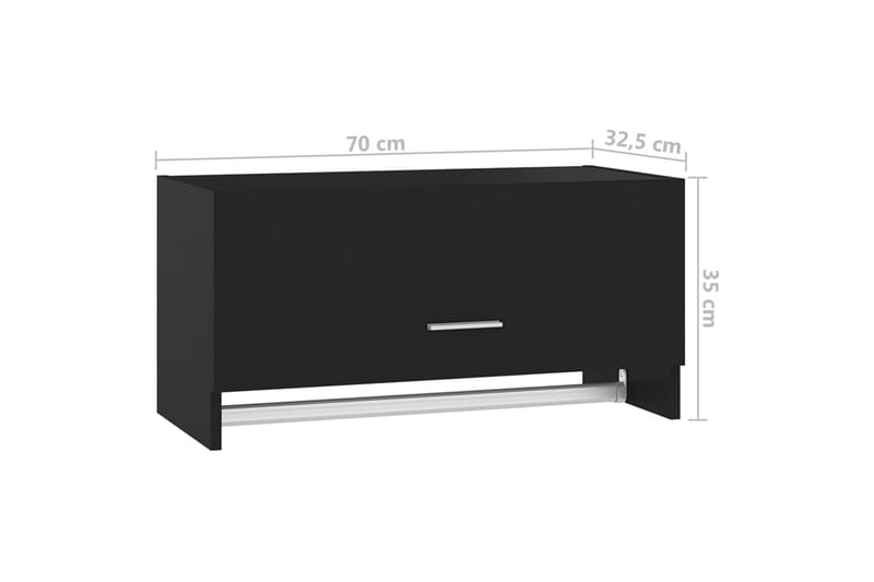 Garderobe svart 70x32,5x35 cm sponplate - Svart - Oppbevaring - Garderober & garderobesystem