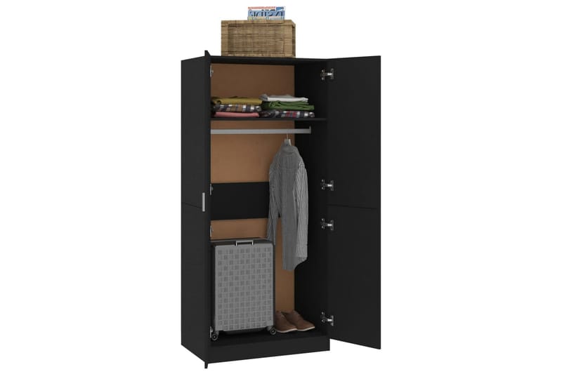 Garderobe svart 80x52x180 cm sponplate - Oppbevaring - Garderober & garderobesystem