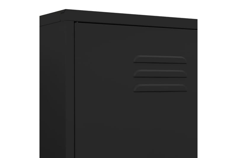 Garderobe svart 90x50x180 cm stål - Svart - Garderober & garderobesystem - Garderobeskap
