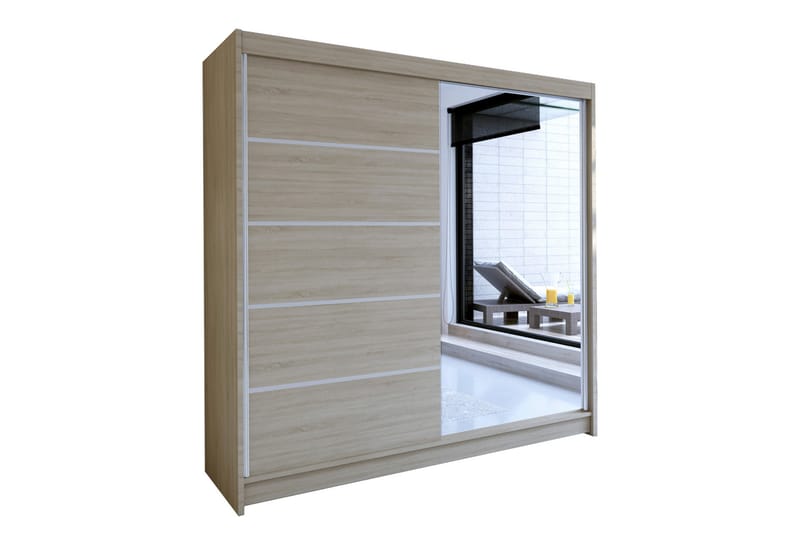 Garderobe Talin 58x180 cm LED-belysning - Eik - Oppbevaring - Garderober & garderobesystem