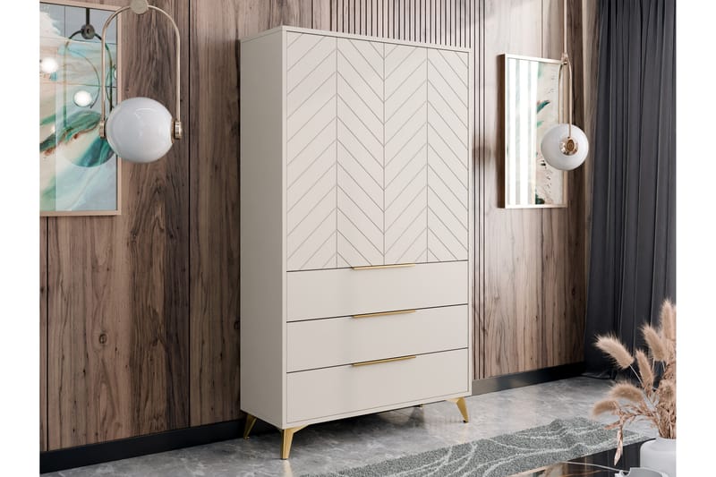 Garderobe Vemdalen 104 cm - Sand beige - Oppbevaring - Garderober & garderobesystem