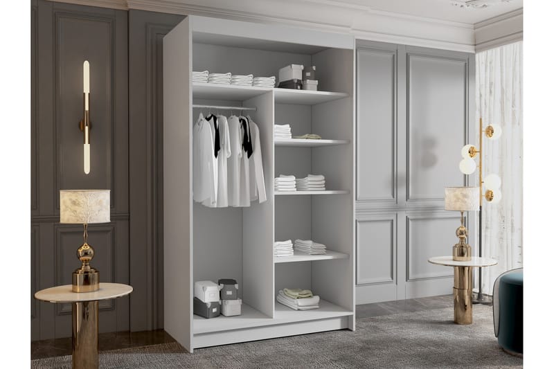 Garderobe Veria 100x200 cm - Hvit - Oppbevaring - Garderober & garderobesystem