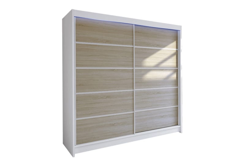 Garderobe Wallinford 180x215 cm - Brun/Hvit - Oppbevaring - Garderober & garderobesystem