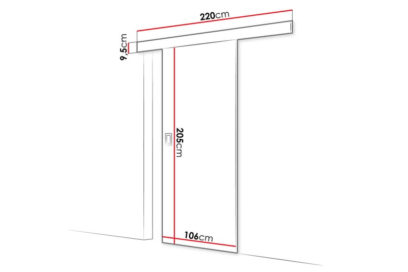 Skyvedør Majong 204 cm - Oppbevaring - Garderober & garderobesystem - Garderobedør - Skyvedør garderobe