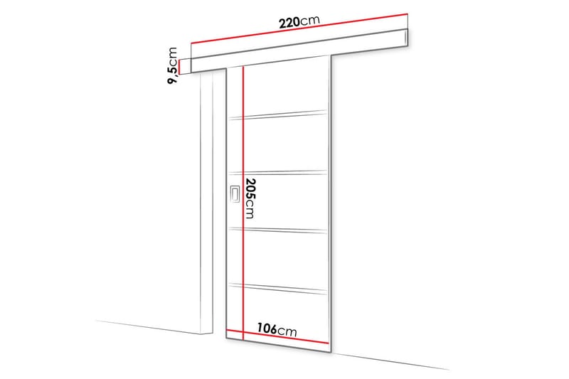 Skyvedør Majong Plus 100 cm - Oppbevaring - Garderober & garderobesystem - Garderobedør - Skyvedør garderobe