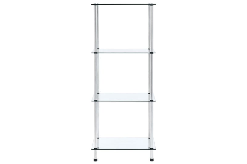 Hylle 4 etasjer gjennomsiktig 40x40x100 cm herdet glass - Oppbevaring - Garderober & garderobesystem - Garderobeinnredning - Hylleplan til garderobe