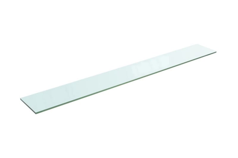 Hyllepanel klart glass 110x15 cm - Hvit - Hylleplan til garderobe - Hylleplan & hyllekonsoll