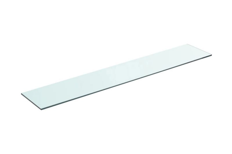 Hyllepanel klart glass 90x15 cm - Hvit - Hylleplan til garderobe - Hylleplan & hyllekonsoll