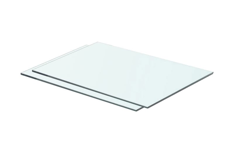 Hyllepaneler 2 stk klart glass 50x30 cm - Hylleplan til garderobe - Hylleplan & hyllekonsoll