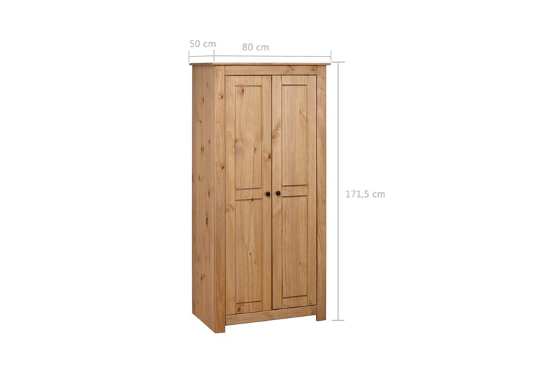 Garderobeskap 80x50x171,5 cm furu Panama Range - Brun - Oppbevaring - Garderober & garderobesystem