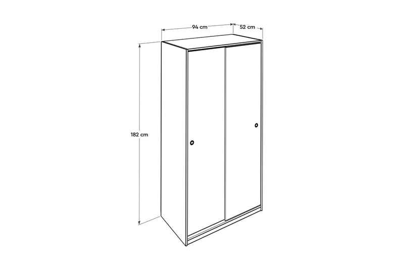 Garderobe 94x182 cm - Natur - Oppbevaring - Garderober & garderobesystem - Garderobeskap