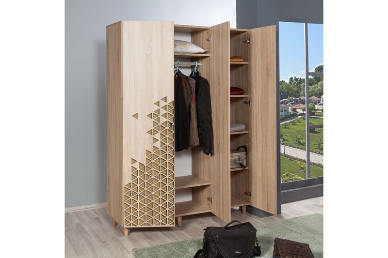 Garderobe Gillberga 135 cm - Brun - Oppbevaring - Garderober & garderobesystem - Garderobeskap