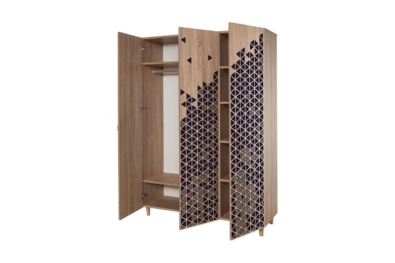 Garderobe Gillberga 135 cm - Brun/Blå - Oppbevaring - Garderober & garderobesystem - Garderobeskap