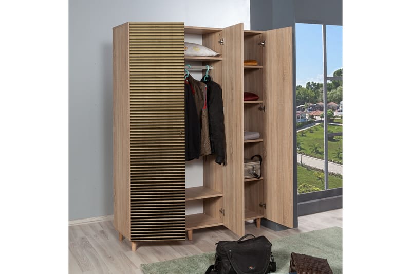 Garderobe Gillberga 135 cm - Brun/Eik - Oppbevaring - Garderober & garderobesystem - Garderobeskap