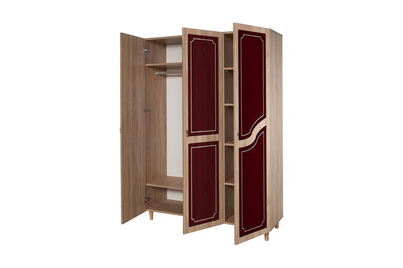 Garderobe Gillberga 135 cm - Brun/Rød - Oppbevaring - Garderober & garderobesystem - Garderobeskap