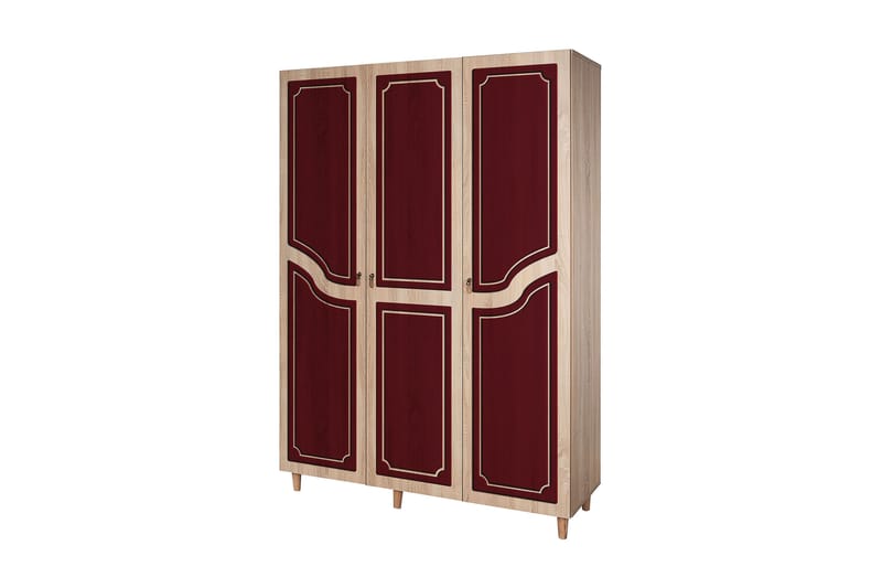 Garderobe Gillberga 135 cm - Brun/Rød - Oppbevaring - Garderober & garderobesystem - Garderobeskap