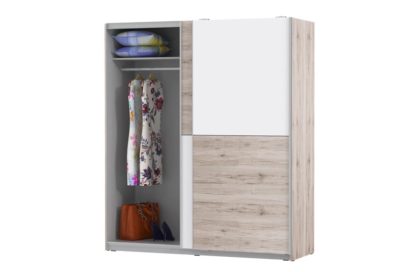 Garderobe Villemaire 170x191 cm - Lysebrun - Oppbevaring - Garderober & garderobesystem - Garderobeskap