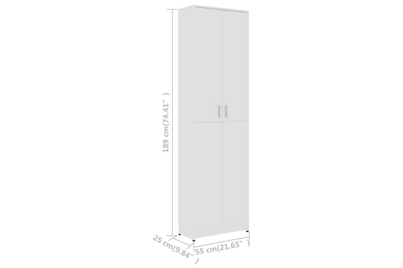 Garderobeskap hvit 55x25x189 cm sponplate - Oppbevaring - Garderober & garderobesystem