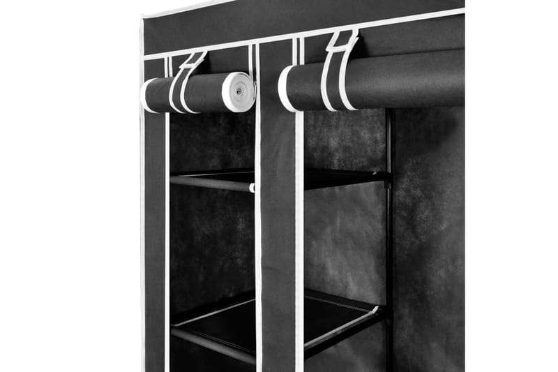 Garderobeskap m. hyller & stenger 45x150x176cm svart stoff - Svart - Oppbevaring - Garderober & garderobesystem