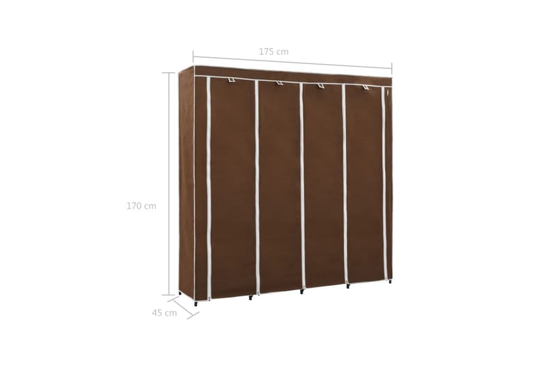 Garderobeskap med 4 rom brun 175x45x170 cm - Brun - Oppbevaring - Garderober & garderobesystem