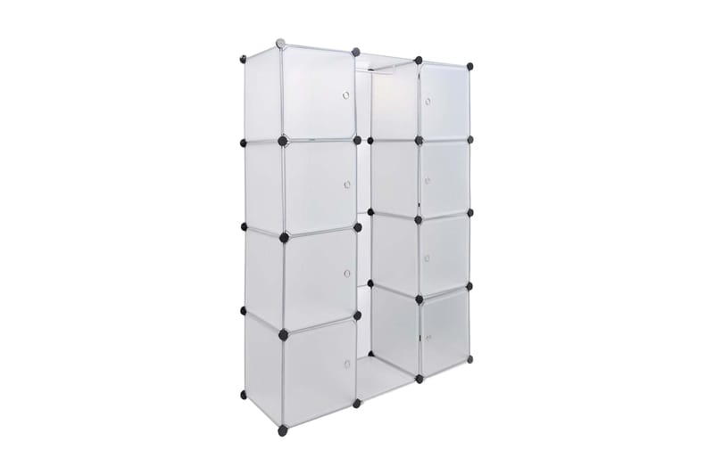 Modulskap med 9 rom 37x115x150 cm hvit - Hvit - Oppbevaring - Garderober & garderobesystem