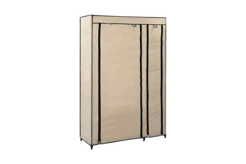 Sammenleggbar garderobe kremfarget 110x45x175 cm stoff - Hvit - Oppbevaring - Garderober & garderobesystem