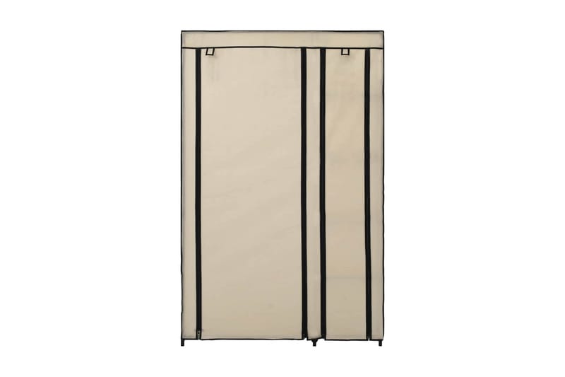 Sammenleggbar garderobe kremfarget 110x45x175 cm stoff - Hvit - Oppbevaring - Garderober & garderobesystem