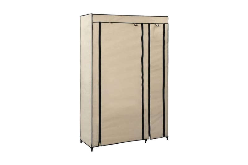 Sammenleggbare garderober 2stk kremfarget 110x45x175cm stoff - Hvit - Oppbevaring - Garderober & garderobesystem