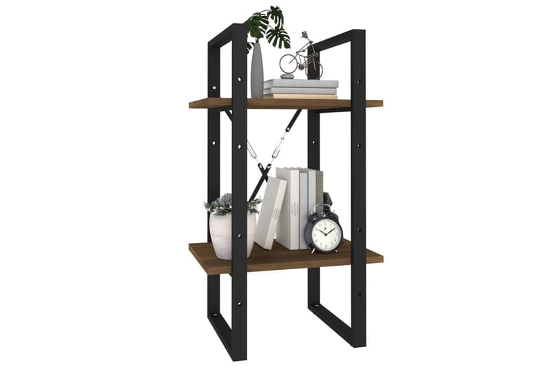 beBasic Bokhylle 2 etasjer brun eik 40x30x70 cm konstruert tre - Brun - Oppbevaring - Hylle - Bokhylle