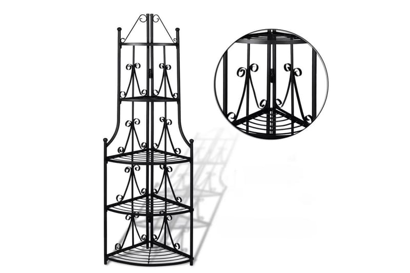 Hjørne Plante Stativ Svart - Svart - Oppbevaring - Hylle - Blomsterhylle & blomsterstativ