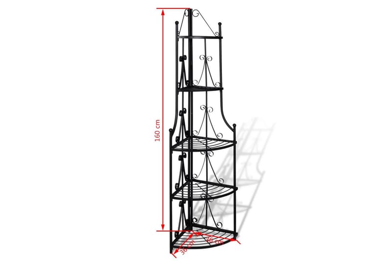 Hjørne Plante Stativ Svart - Svart - Oppbevaring - Hylle - Blomsterhylle & blomsterstativ