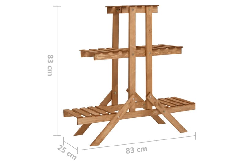 Plantestativ 83x25x83 cm gran - Brun - Oppbevaring - Hylle - Blomsterhylle & blomsterstativ