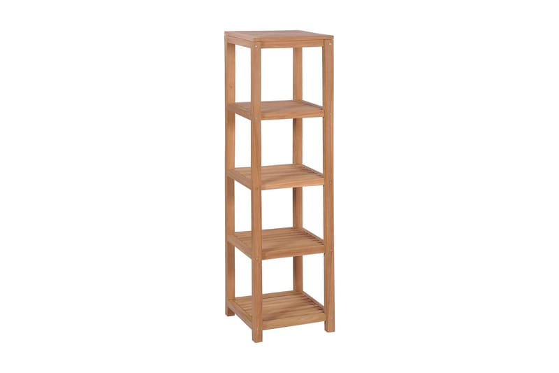 Baderomshylle 4 etasjer heltre teak 42x42x165 cm - Brun - Oppbevaring - Hylle - Bokhylle