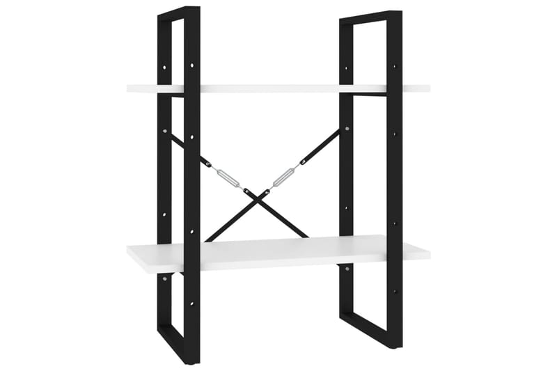 Bokhylle 2 nivåer hvit 60x30x70 cm sponplate - Hvit - Oppbevaring - Hylle - Bokhylle