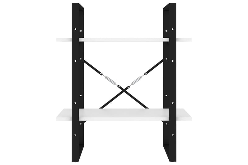 Bokhylle 2 nivåer hvit 60x30x70 cm sponplate - Hvit - Oppbevaring - Hylle - Bokhylle