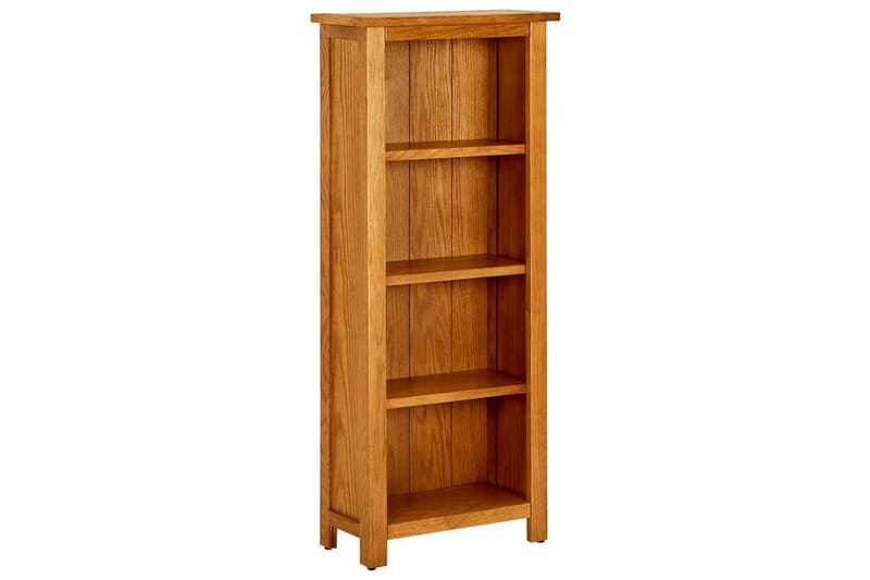 Bokhylle 4 etasjer 45x22x110 cm heltre eik - Brun - Oppbevaring - Hylle - Bokhylle