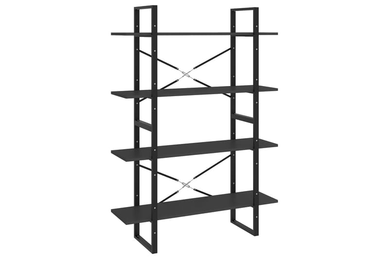 Bokhylle 4 nivåer grå 100x30x140 cm sponplate - Grå - Oppbevaring - Hylle - Bokhylle
