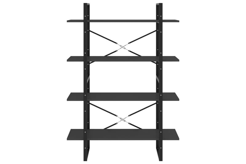 Bokhylle 4 nivåer grå 100x30x140 cm sponplate - Grå - Oppbevaring - Hylle - Bokhylle