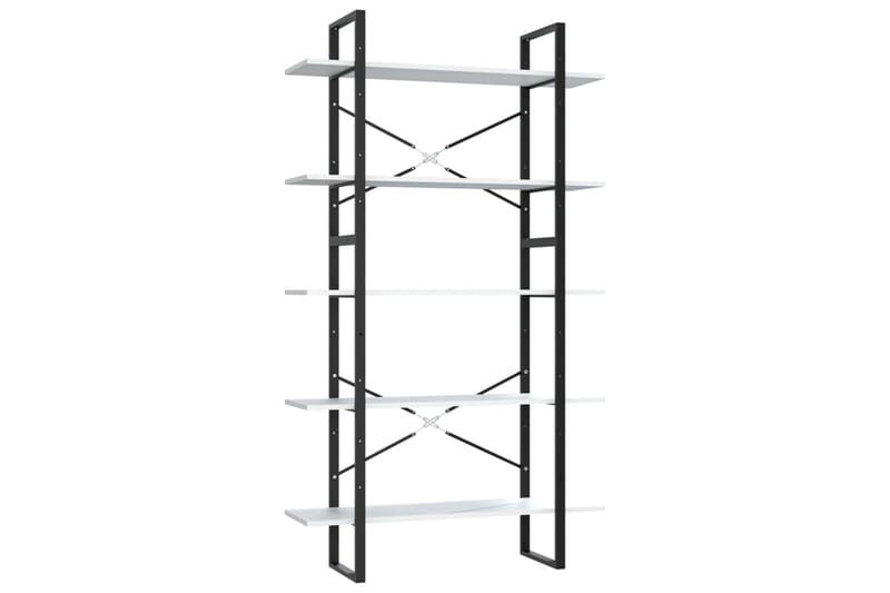 Bokhylle 5 nivåer hvit 100x30x175 cm sponplate - Hvit - Oppbevaring - Hylle - Bokhylle